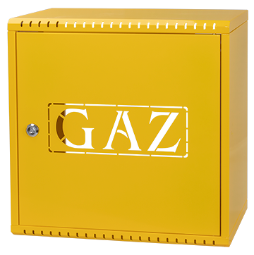 żółta skrzynka gazowa metalowa skrzynka na gaz